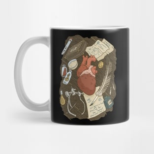 perfect specimen, vintage science tools & heart. Mug